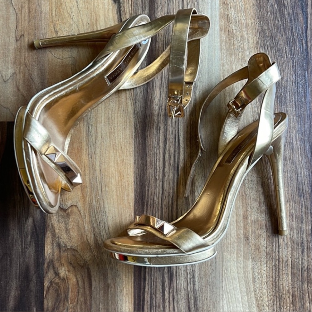 BCBGMaxAzria Gold Strappy Heels